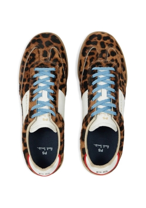 PS Paul Smith Dover leopard-print stripe sneakers - Brown