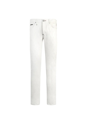 Philipp Plein embroidery monogram jeans - White