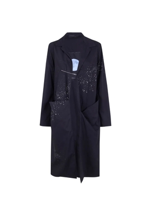 Maria Calderara front-pocket printed-detail coat - Black