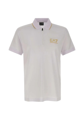 Ea7 Emporio Armani zip-up logo-detail polo shirt - White