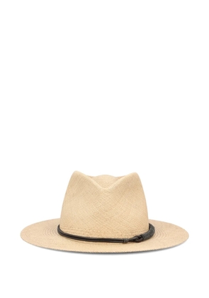 Brunello Cucinelli beaded-band straw hat - Neutrals