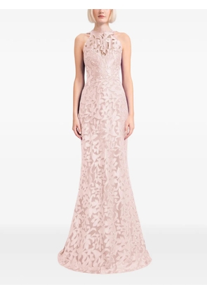 Gemy Maalouf floral satin maxi dress - Pink