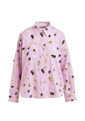Essentiel Antwerp flower-embroidered button-up shirt - Pink