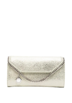 Stella McCartney Falabella logo-charm clutch bag - Neutrals