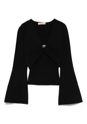 TWINSET bell-sleeve twist-front top - Black