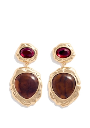 Self-Portrait tiered resin earrings - Gold