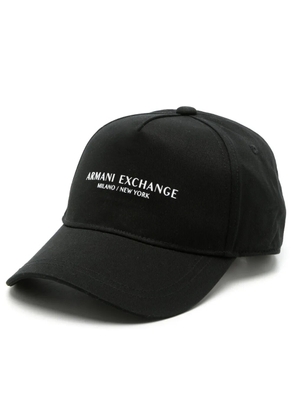 Armani Exchange logo-print curved-peak cap - Black