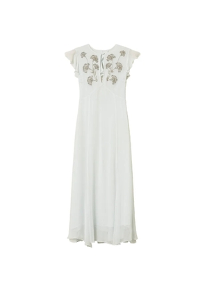 TWINSET bead-embellished ruffled dress - White