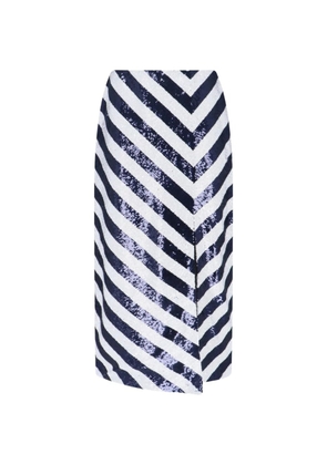 Lauren Ralph Lauren striped sequinned midi skirt - Blue