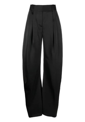 The Attico tailored wide-leg satin trousers - Black