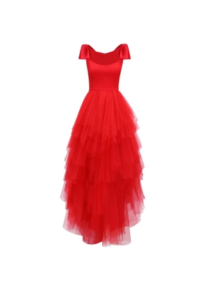 Gemy Maalouf bow-detail tiered maxi dress