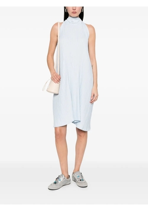 Gongdid Design pleated halterneck dress - Blue