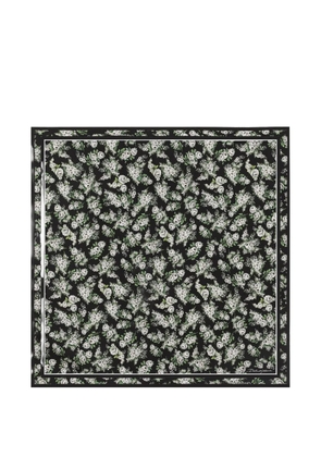 Dolce & Gabbana 70X70 small flower bouquet-print silk twill scarf - Black