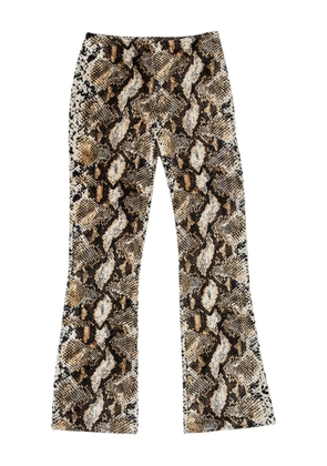 Callipygian snake-print flared trousers - Brown