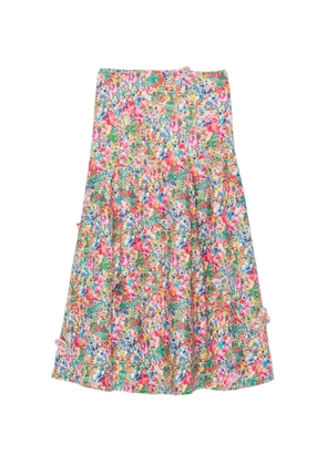 FARM Rio butterfly-appliqué maxi skirt - Pink