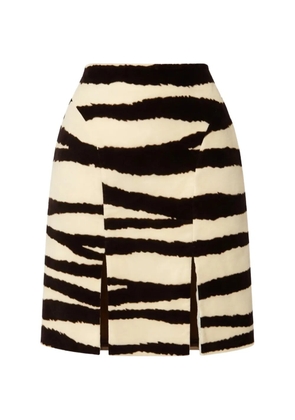Nina Ricci zebra velvet mini skirt - Neutrals