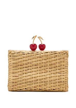 Waiwai Rio cherry woven clutch bag - Neutrals