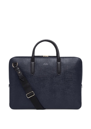 Smythson large Panama briefcase - Blue