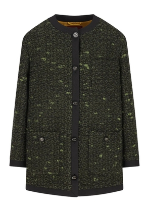 Gucci button-up tweed-fabric coat - Green