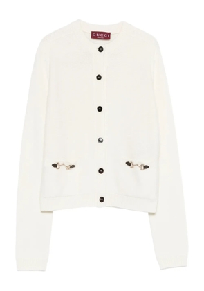 Gucci Horsebit-detail buttoned cardigan - White