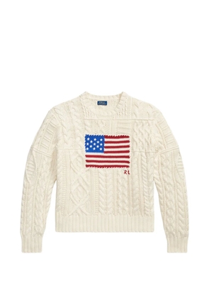Polo Ralph Lauren cable-knit flag sweater - Neutrals