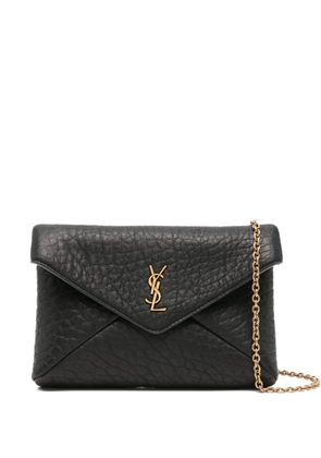 Saint Laurent logo-plaque shoulder bag - Black