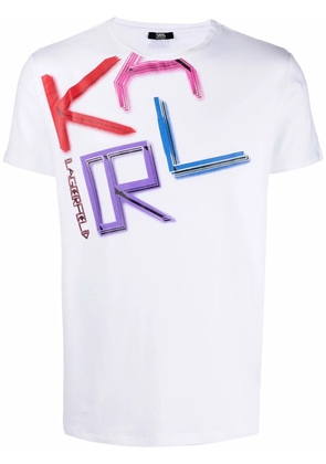 Karl Lagerfeld logo-print stretch-cotton T-shirt - White