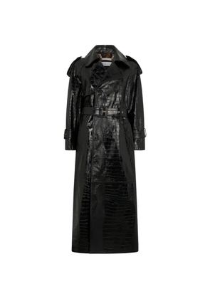 Philipp Plein crocodile-print trench coat - Black