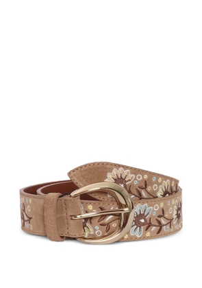Orciani floral embroidered belt - Neutrals