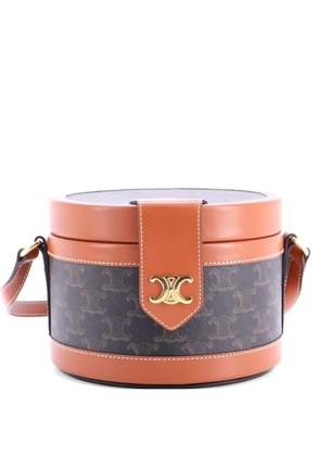 Celine Pre-Owned Tambour Bag Triomphe Coated Canvas Medium crossbody bag - Brown
