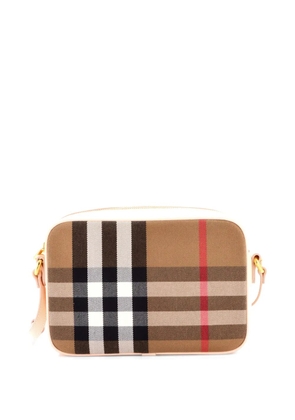 Burberry Pre-Owned Camera Bag House Check Canvas Large crossbody bag - Brown