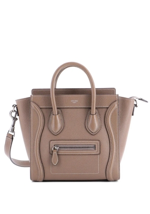 Celine Pre-Owned Luggage Bag Grainy Leather Nano crossbody bag - Brown