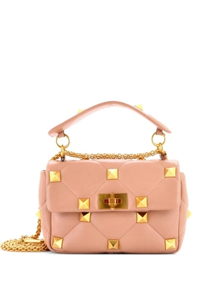 Valentino Garavani Pre-Owned Roman Stud Flap Bag Quilted Leather Medium crossbody bag - Neutrals