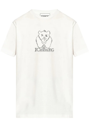 Iceberg bear embroidery T-shirt - Black