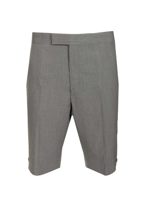 Thom Browne seersucker tab closure bermuda shorts - Grey