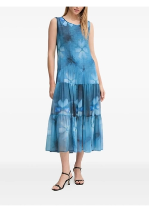 Sandro Ferrone floral-pattern tiered midi dress - Blue