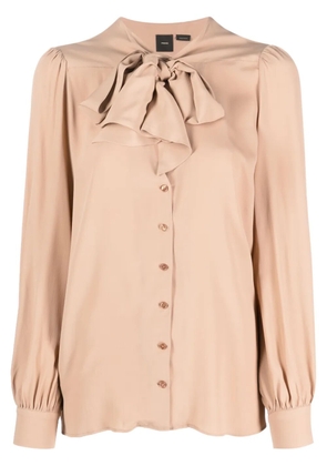 PINKO pussy-bow collar shirt - Neutrals