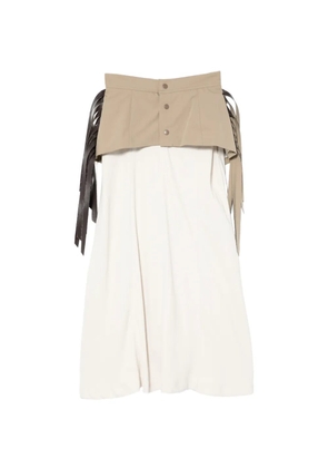 Toga Pulla fringe twill skirt - Neutrals