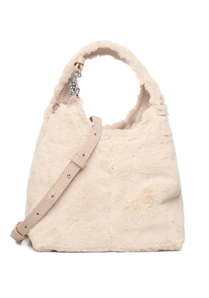 Coccinelle Fur Handle Shoulder Bag - Neutrals