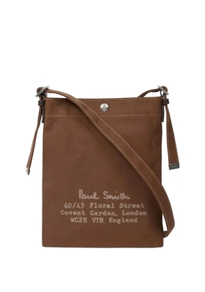 Paul Smith text-print messenger bag - Brown