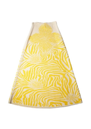 Alexis Jazlyn patterned midi skirt - Yellow