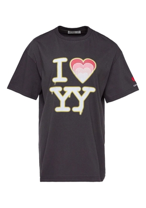 Open YY graphic-print T-shirt - Grey