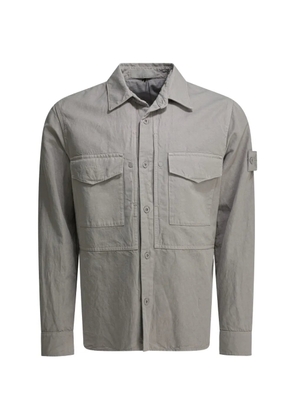 Stone Island logo-patch flap-pocket shirt - Grey