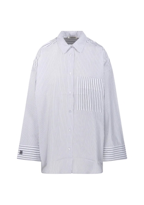 By Malene Birger Derris pinstripe chest-pocket shirt - White