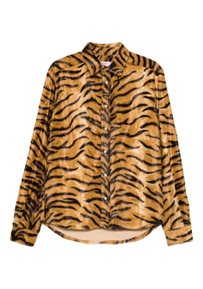 Martine Rose tiger-print felt shirt - Brown