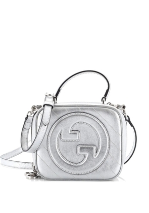 Gucci Pre-Owned Blondie NM Top Handle Shoulder Bag Diagonal Quilted Leather satchel - Silver