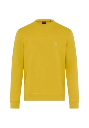 BOSS square-patch crew-neck sweatshirt - Yellow