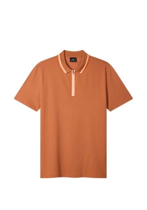 PS Paul Smith striped-collar cotton polo shirt - Brown