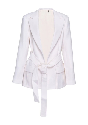 Alexis belted structured jacket - White