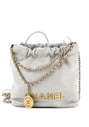 CHANEL Pre-Owned 22 Chain Hobo Quilted Calfskin Mini crossbody bag - Grey